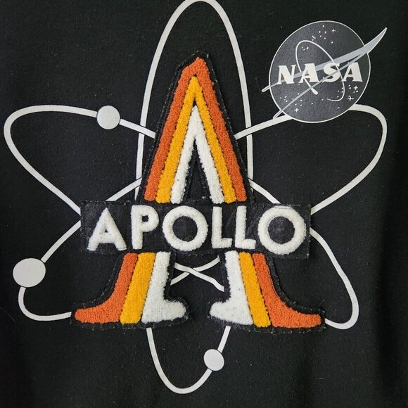 Southpole NASA Apollo Mission Patch Sweatshirt Large Black Polyester Pullover - Picture 4 of 13